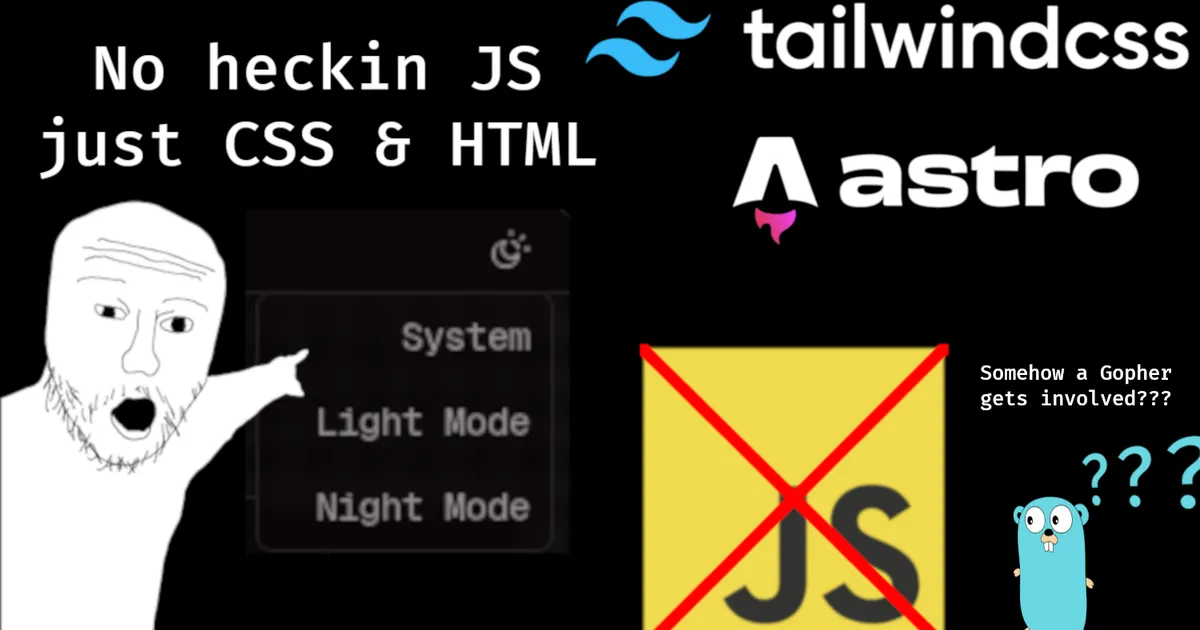 A nice looking HTML and CSS only Theme Selector that requires no JS (with Astro).